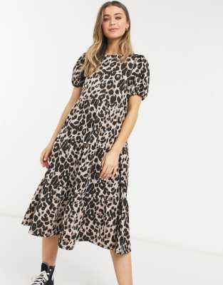 asos leopard midi dress