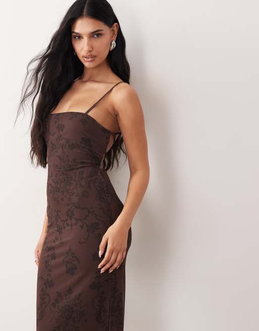 ASOS DESIGN - Midikjole i mesh med stropper og paisley-print, 2 af 4