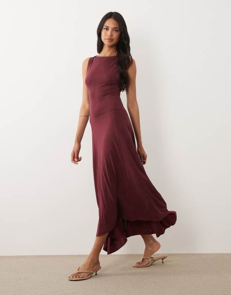 ASOS DESIGN - Midikjole i modal med sænket talje - view 1