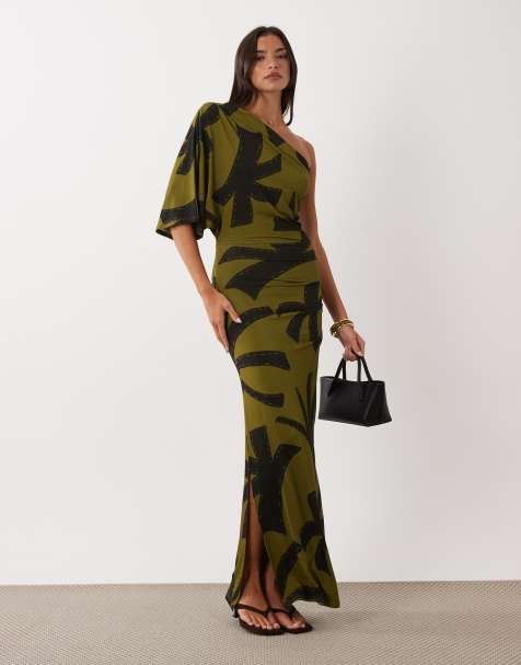 ASOS DESIGN midiklänning med bladtryck - view 1