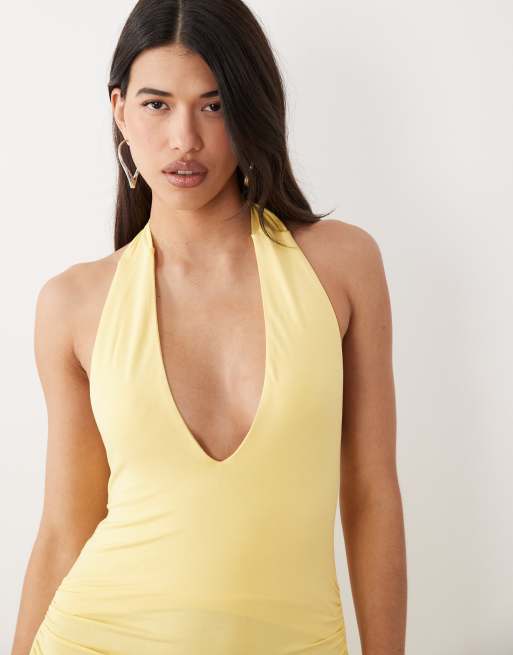 ASOS DESIGN – Midiklänning med halterneck och knytning baktill, 3 av 4