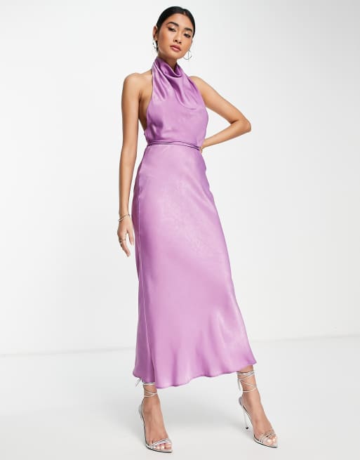 ASOS DESIGN – Midikleid mit Wasserfallausschnitt und Wickel-Taillenband, 4 von 4