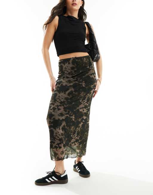 ASOS DESIGN - Midinederdel med dyreprint i mesh, 3 af 5