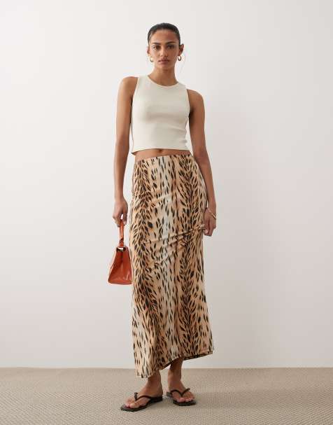 ASOS DESIGN – Midirock aus Netzstoff mit Leopardenmuster - view 1
