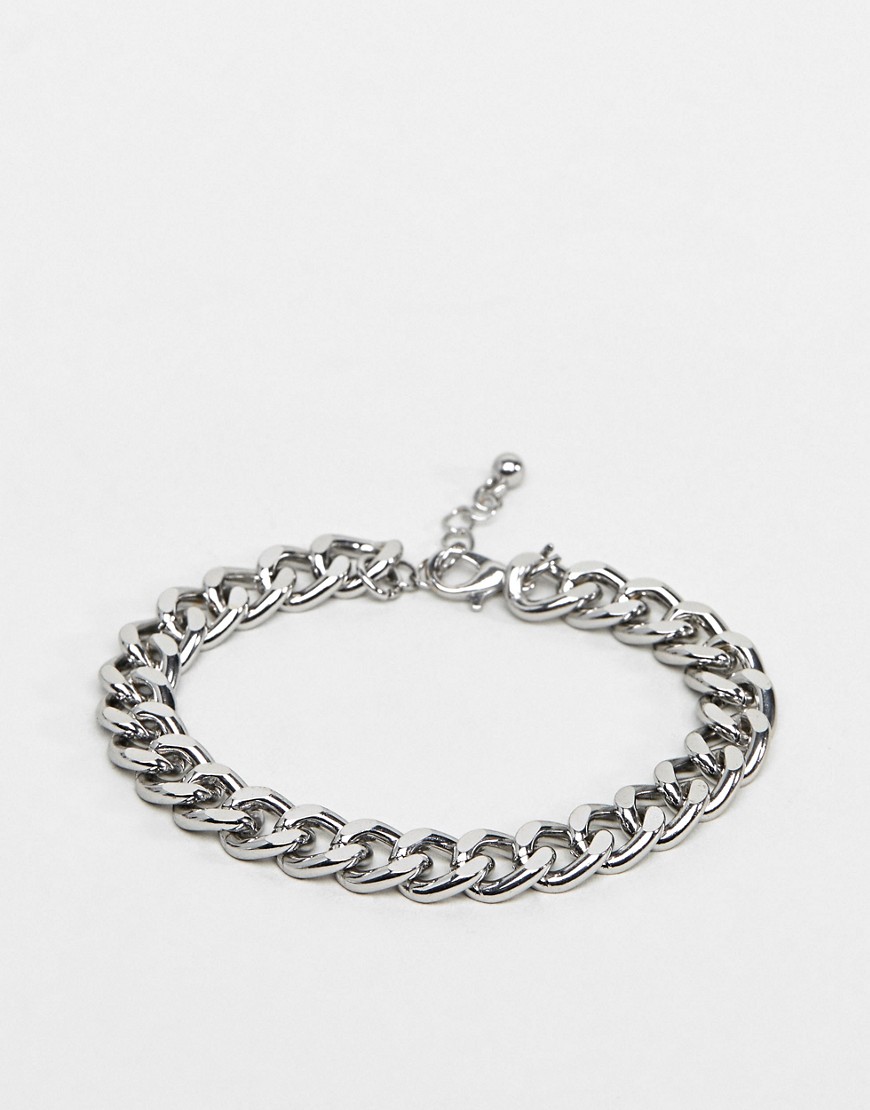 midweight chain bracelet in silver tone