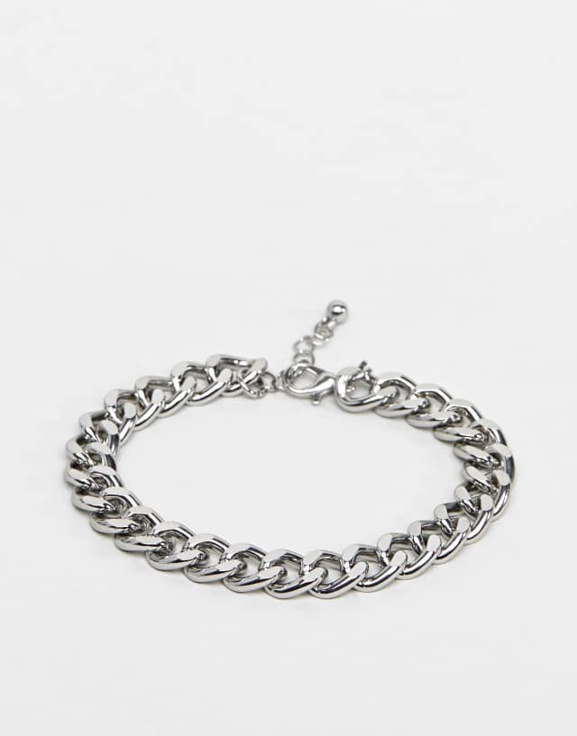 ASOS DESIGN midweight chain bracelet in silver tone