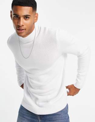white cotton turtleneck shirt