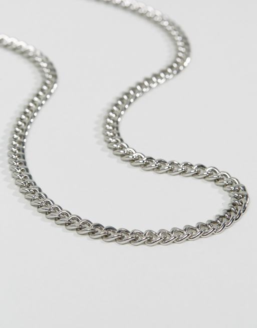 ASOS DESIGN open link jean chain in silver tone