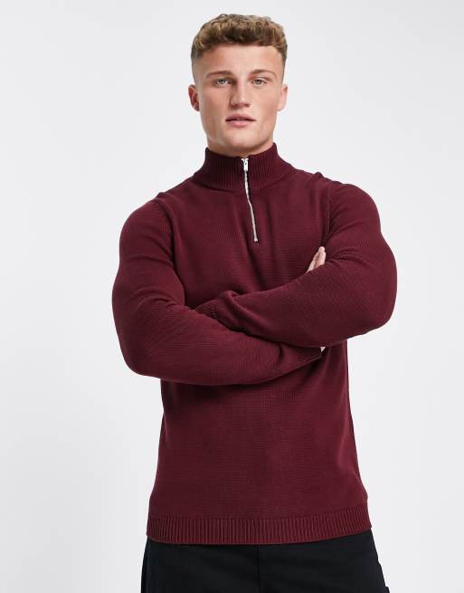 Burgundy half 2025 zip jumper