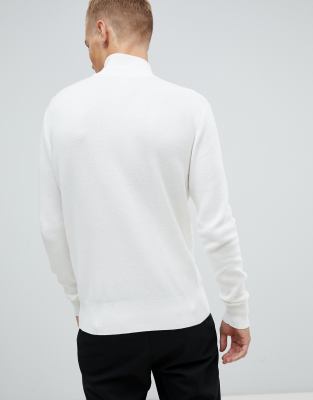 ASOS DESIGN midweight half zip sweater in white | ASOS