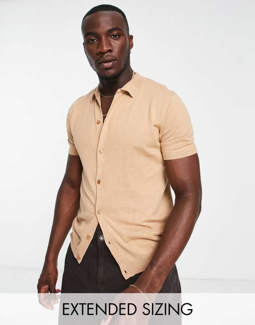 Button through hot sale knitted polo