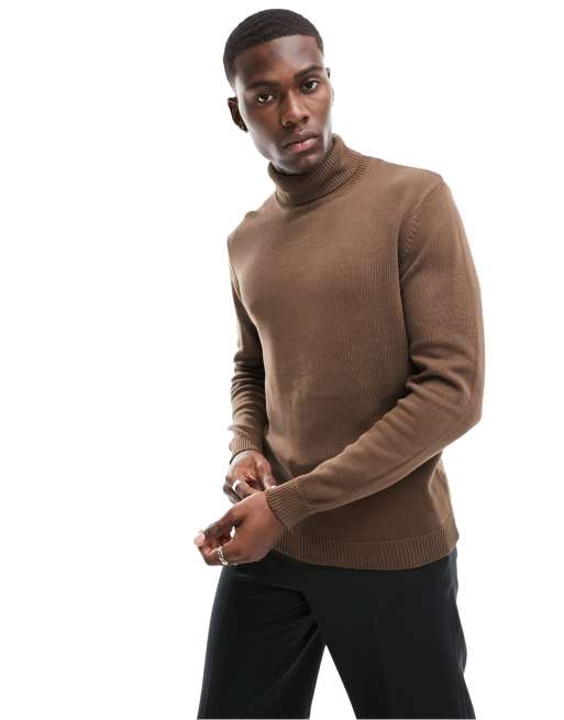 Mens cotton clearance roll neck top