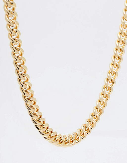 ASOS DESIGN midweight neck chain in gold tone