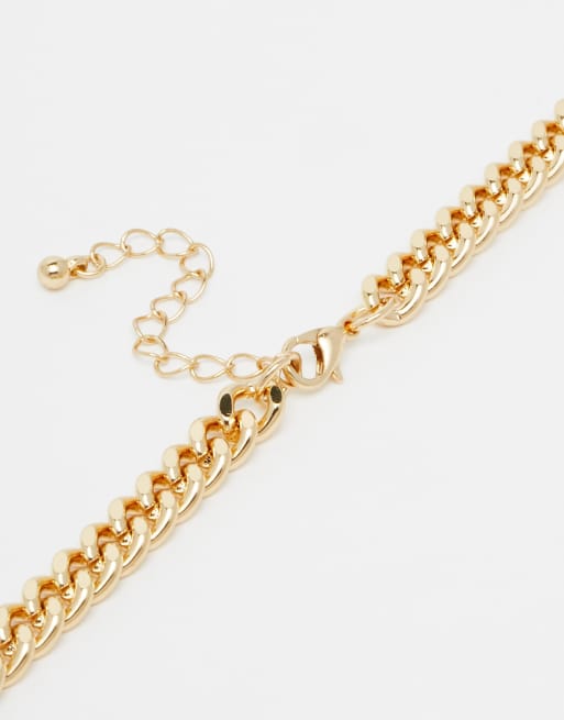 ASOS DESIGN midweight neck chain in gold tone, 4 of 4