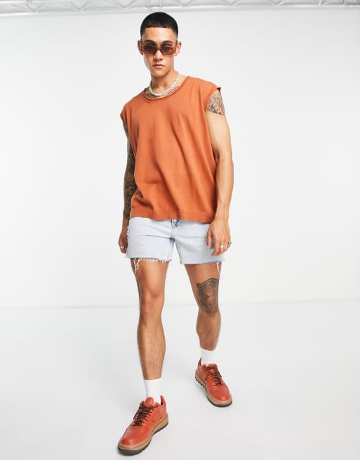 ASOS DESIGN – Miedziany podkoszulek oversize z bawełnianej dzianiny, 4 z 4