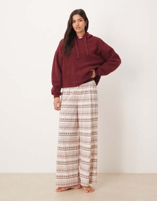 ASOS DESIGN – Miękka bordowa domowa bluza oversize z kapturem, 2 z 4