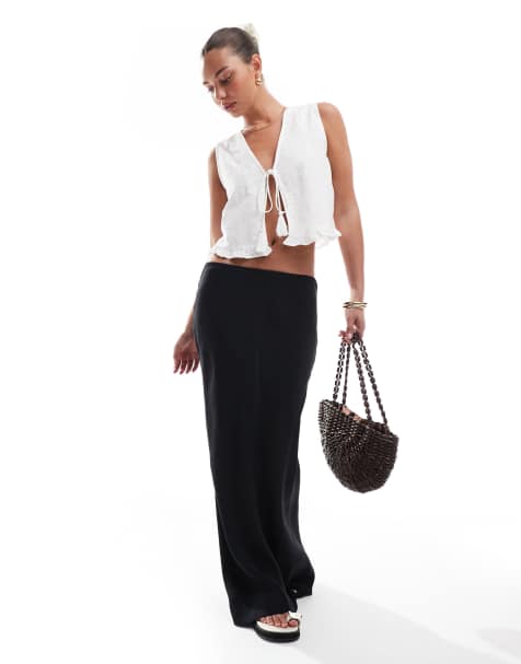 ASOS DESIGN soft touch maxi skirt in black