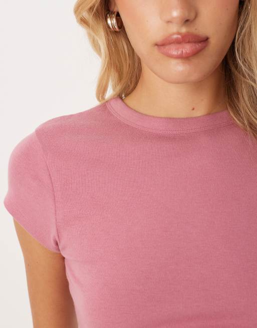 ASOS DESIGN – Miękki krótki T-shirt w różanym kolorze, 4 z 4