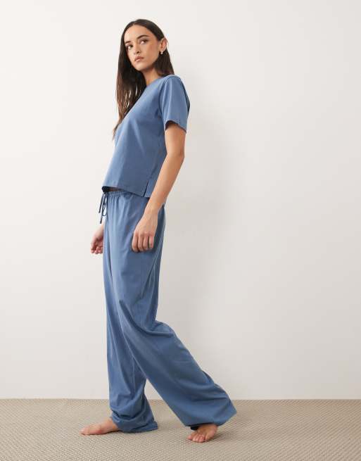 ASOS DESIGN – Mieszaj i łącz – Niebieska piżama bawełniana, 4 z 5