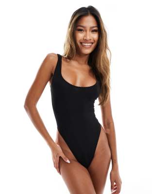 ASOS DESIGN - Mila - Baumwoll-Body in Schwarz