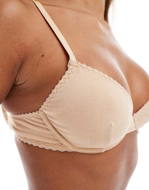ASOS DESIGN - Mila - Beige BH med bøjle i bomuld, 2 af 4