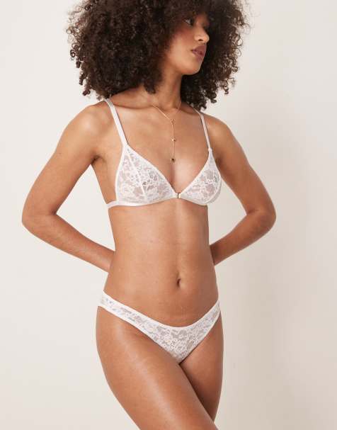 ASOS DESIGN - Mila - Culotte brésilienne échancrée en dentelle - Blanc - view 1