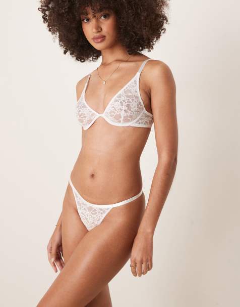 ASOS DESIGN - Mila - Hvidt lingerisæt i blondemateriale - view 1