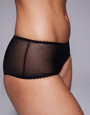 Asos Design Mila Mesh Hipster Shorts In Black