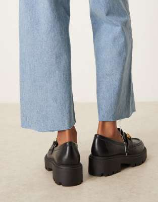  Grey Chunky Chain Platform Loafers ASOS DESIGN chunky sole loafers with oversized chain in  main image 4
