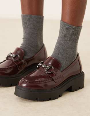 ASOS DESIGN - Milan - Mocassins chunky avec chaîne - Bordeaux-Rouge