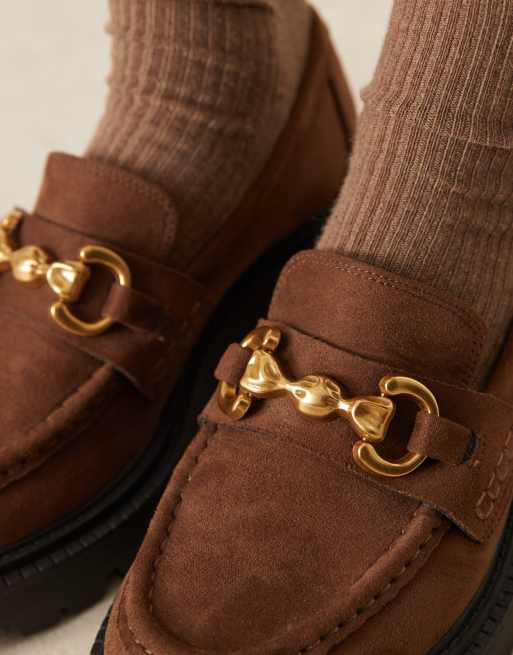 ASOS DESIGN - Milan - Mocassins chunky en suédine avec chaîne - Chocolat, 2 de 4