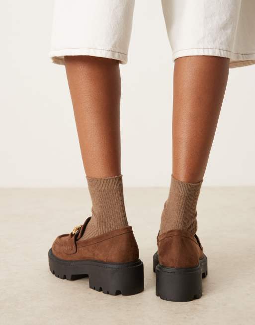 ASOS DESIGN - Milan - Mocassins chunky en suédine avec chaîne - Chocolat, 3 de 4