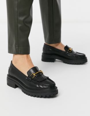 asos design mulled chunky loafers in black