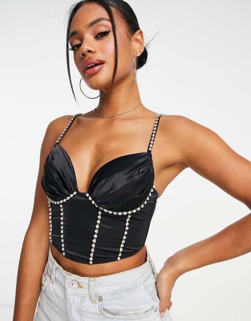 ASOS DESIGN Premium underwire satin corset