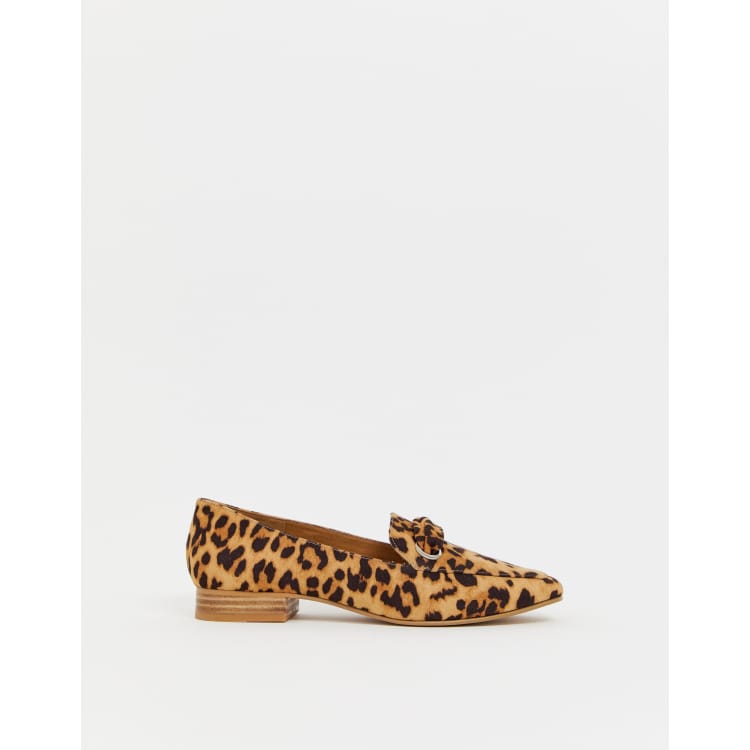 Asos cheap leopard loafers