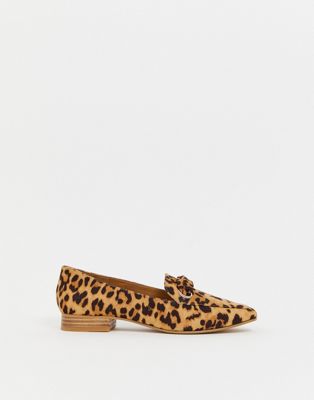 ASOS DESIGN – mile – leopardmönstrade, platta skor-flerfärgad