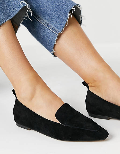 Women Flat Shoes/Miley suede loafers in black 