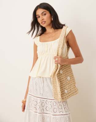 Asos Design Milkmaid Babydoll Swing Top