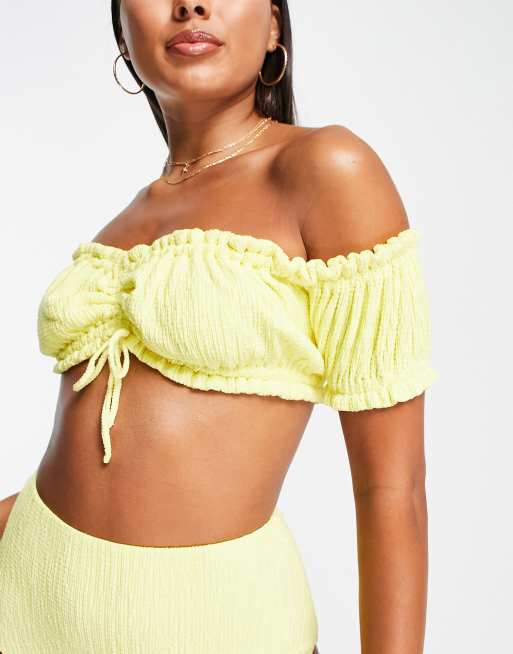 Yellow off the shoulder 2024 bikini