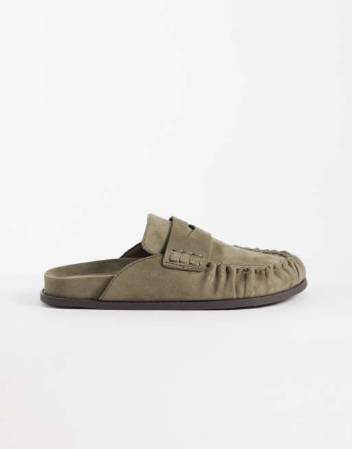 ASOS DESIGN – Miller – Brungrå, grova loafers med öppen häl i mockaimitation, 4 av 4