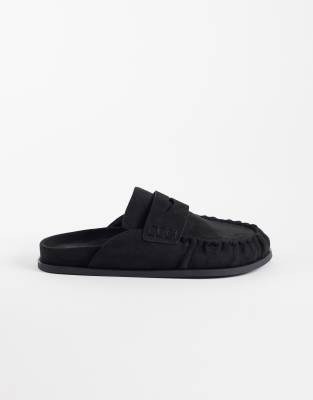 Asos Design Miller Chunky Loafer Mules In Black