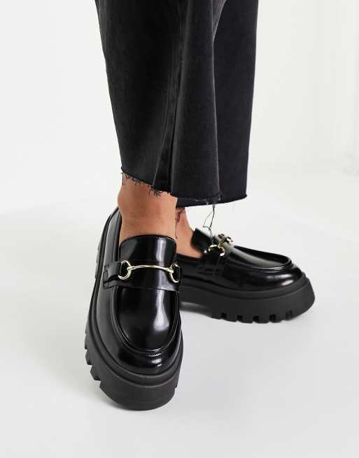 asos design monster chunky loafers in black