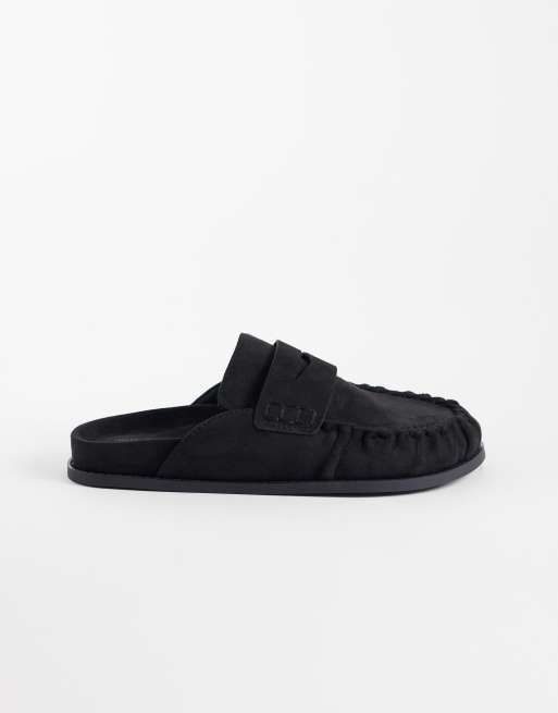 ASOS DESIGN - Miller - Sabot stile mocassino con suola spessa in camoscio nero, 2 di 4