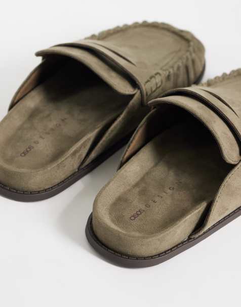 ASOS DESIGN – Miller – Szarobeżowe loafersy na grubej podeszwie, z imitacji zamszu - view 1