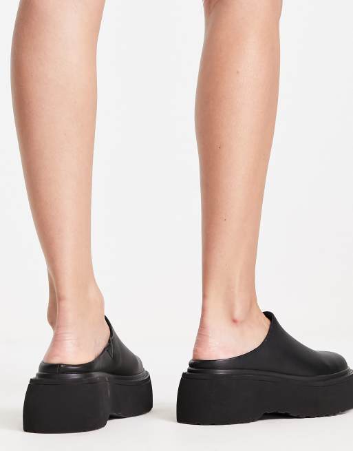 ASOS DESIGN – Milo – Svarta platta skor med öppen häl och tjock sula, 2 av 4