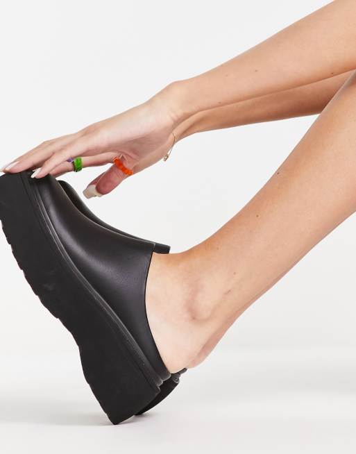 ASOS DESIGN – Milo – Svarta platta skor med öppen häl och tjock sula, 4 av 4