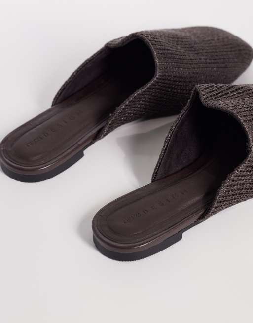 ASOS DESIGN – Mimic – Flache Mules aus Bast in Braun, 3 von 4