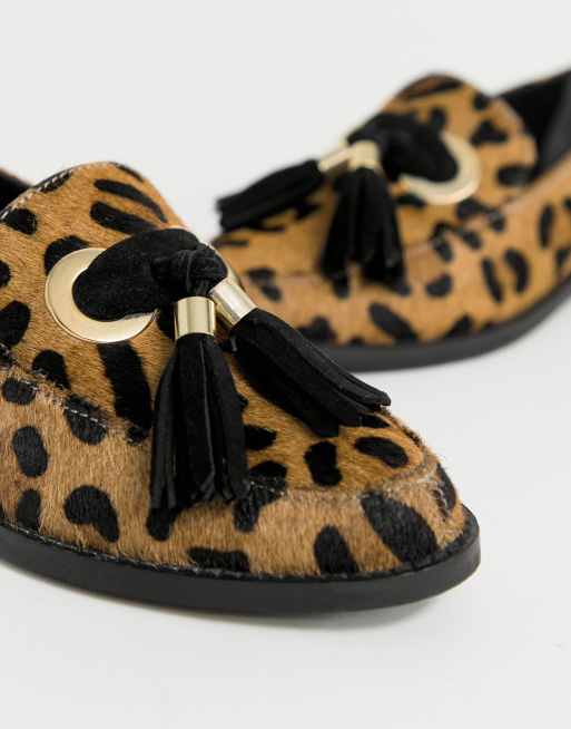 Asos leopard hot sale loafers