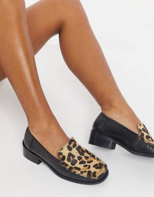 asos leopard loafers