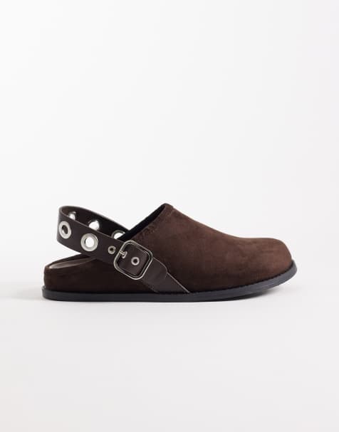 ASOS DESIGN – Mina – Chokladbruna, platta mules med öljetter - view 1